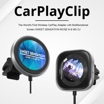 CarPlayClip The world's first wireless CarPlay adapter with a multifunctional screen